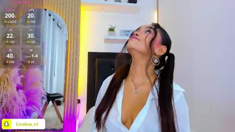 Snapshot of coraline_v chatting on April 2026 12:31:01 AM Coraline connected from 10 pm to 6 am Colombia time online show from April 2026 12:31:01 AM