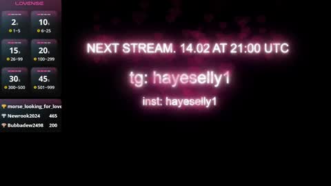 Snapshot of ella_hayes chatting on February 2025 02:56:01 AM Ella NEXT STREAM 1TH DECEMBER 1200 - 0800 AM AT MOSCOW TIME online show from February 2025 02:56:01 AM