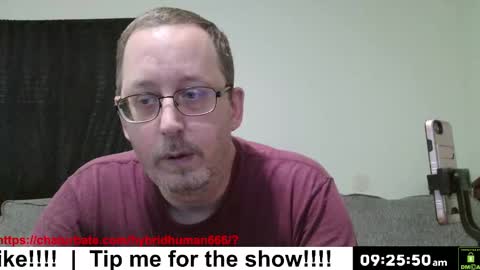 Snapshot of hybridhuman666 chatting on October 2025 02:25:02 PM Bob Anderson online show from October 2025 02:25:02 PM
