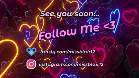 Snapshot of missblair12 chatting on January 2025 05:59:01 PM MissBlair online show from January 2025 05:59:01 PM