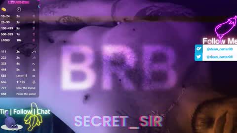 Snapshot of secret_sir chatting on May 2026 11:11:01 PM Dean Carter online show from May 2026 11:11:01 PM