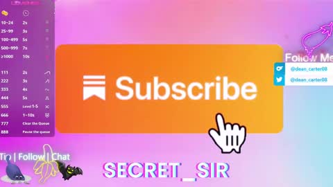 Snapshot of secret_sir chatting on May 2026 11:17:02 PM Dean Carter online show from May 2026 11:17:02 PM