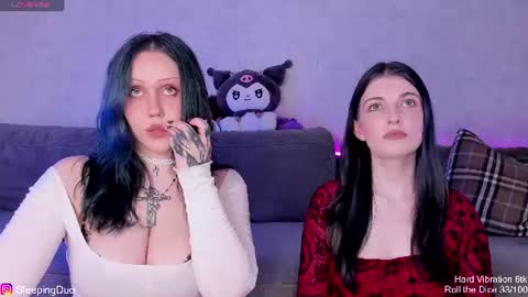 Snapshot of sleepingduo chatting on July 2026 12:11:02 PM Hi We are Iva and Angela Nice to meet u 3 online show from July 2026 12:11:02 PM