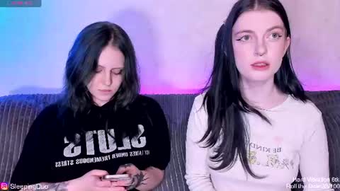 Snapshot of sleepingduo chatting on July 2026 07:45:01 PM Hi We are Iva and Angela Nice to meet u 3 online show from July 2026 07:45:01 PM
