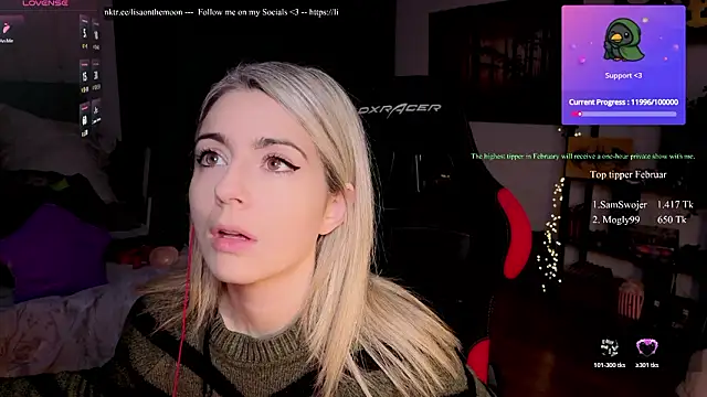 Snapshot of Lisaonthemoon chatting on February 2026 03:27:01 PM Lisaonthemoon online show from February 2026 03:27:01 PM