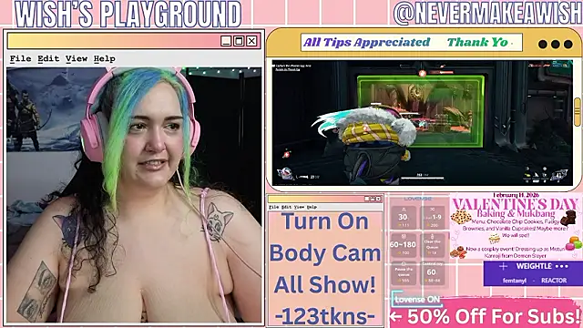 Snapshot of nevermakeawish chatting on February 2026 04:58:02 PM nevermakeawish online show from February 2026 04:58:02 PM