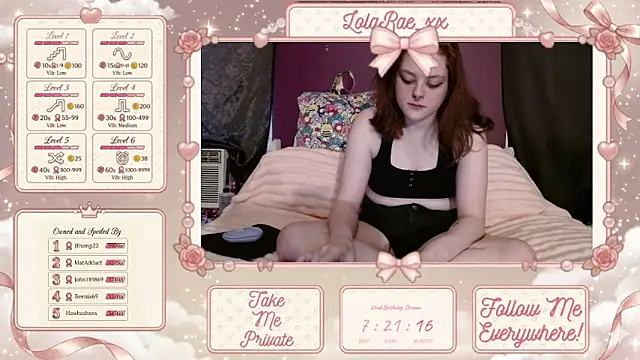 Snapshot of lolarae_xx chatting on June 2026 04:44:01 PM lolarae xx online show from June 2026 04:44:01 PM